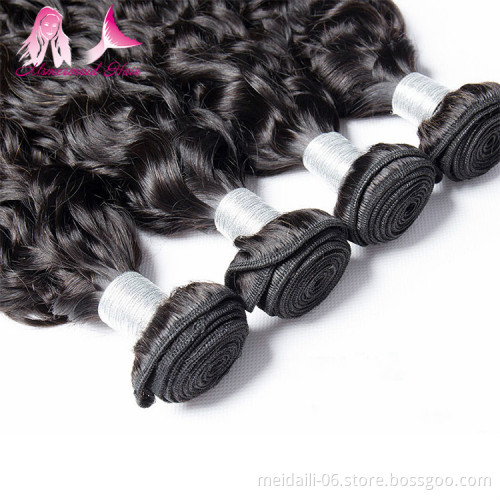 Brazilian Hair Vendors Water Wave Style Hair Extensions, Bulk Shiny Cuticle Aligned Human Hair Bundles